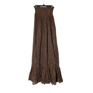 🌵Vintage Y2K Ralph Lauren Denim & Supply Brown Tube Beaded Boho Maxi Dress🌵